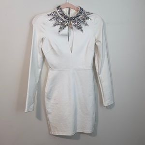 White rhinestone Agaci dress